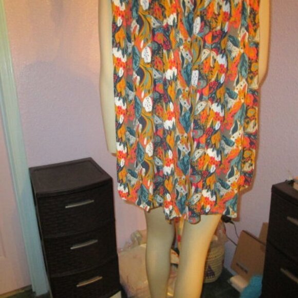 Vtg Caffe Marrakesh Tunic Top Size 2X Smocked Button Sleeveless Flowy Artsy Boho - Picture 10 of 11